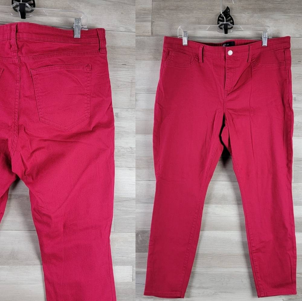 GAP Women's Raspberry Red Ankle Jeggings